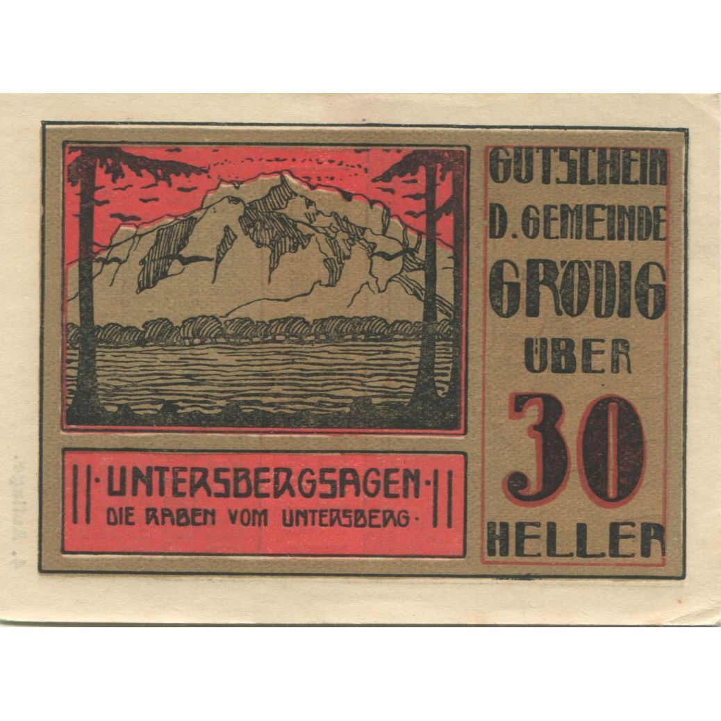 Nota, Áustria, Grödig, 30 Heller, mer, 1920, 1920-12-31, UNC(63), Mehl:FS 290a