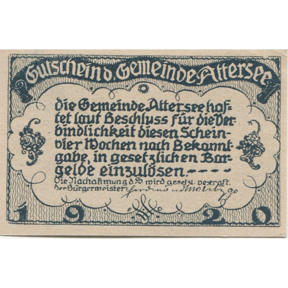 Banconote, Austria, Attersee, 10 Heller, mer, 1920, SPL, Mehl:FS 60a