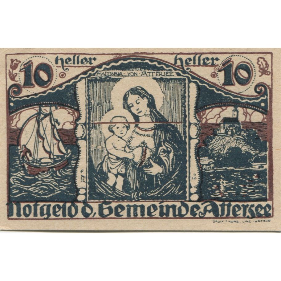Banconote, Austria, Attersee, 10 Heller, mer, 1920, SPL, Mehl:FS 60a