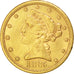 UNITED STATES, Coronet Head, $5, Half Eagle, 1885, U.S. Mint, KM #101,...
