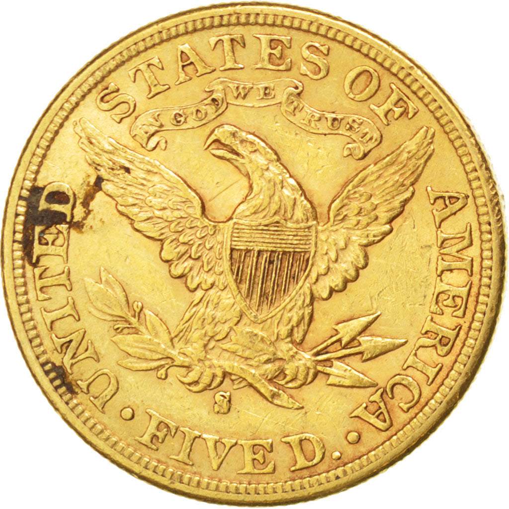 UNITED STATES, Coronet Head, $5, Half Eagle, 1885, U.S. Mint, KM #101,...