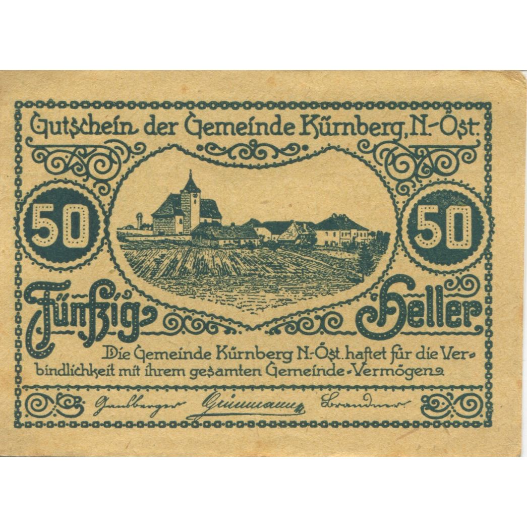 Banconote, Austria, Kürnberg, 50 Heller, tour 1920-12-31, SPL, Mehl:FS 490a
