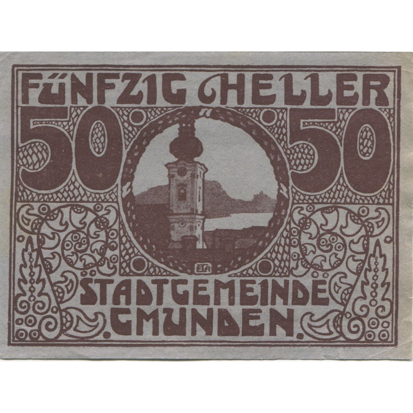 Geldschein, Österreich, Gmunden, 50 Heller, mer 1920-03-31, VZ, Mehl:FS 240IIa