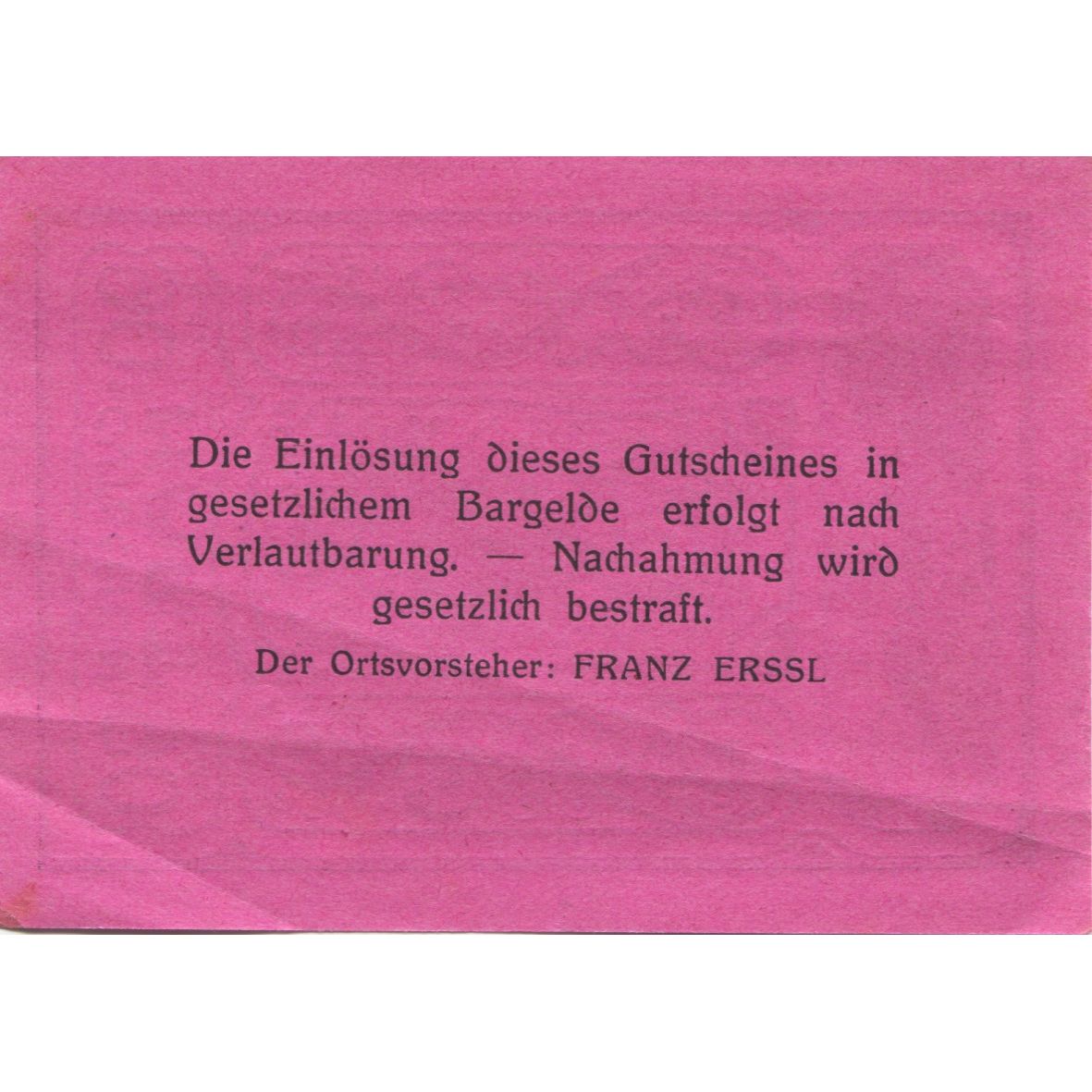 Geldschein, Österreich, Hart, 90 Heller, champs, 1920 UNZ- Mehl:FS 351IIIa