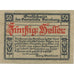Banknote, Austria, Geinberg, 50 Heller, château, 1920 UNC(63) Mehl:FS 228a