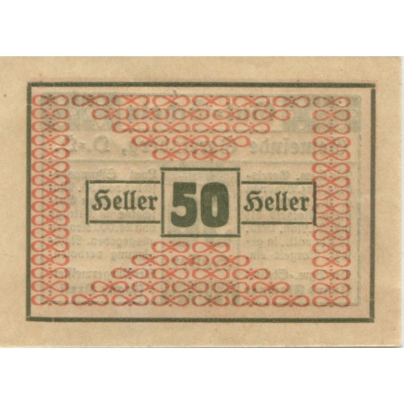 Geldschein, Österreich, Geretsberg, 50 Heller, Texte, 1920 UNZ- Mehl:FS 231a