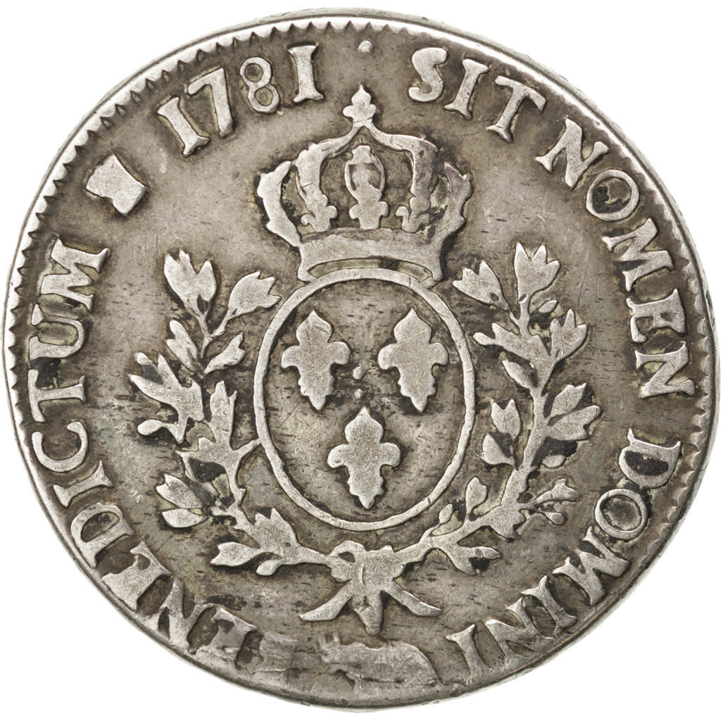 FRANCE, Écu de Béarn aux branches d'olivier, ECU, 1781, Pau, KM #572, F(12-15), 