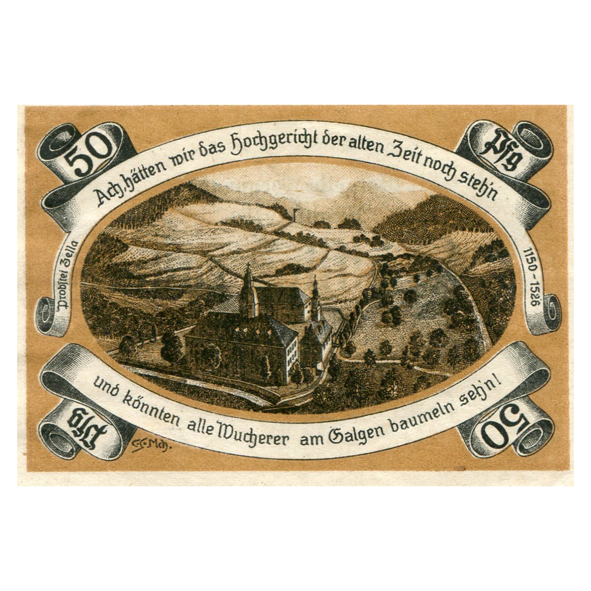 Banknote, Germany, Probstzella, 50 Pfennig, Eglise, 1921, UNC(63), Mehl:1078.1