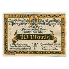 Banknote, Germany, Prien, 10 Pfennig, village, 1920, UNC(63), Mehl:1074.2