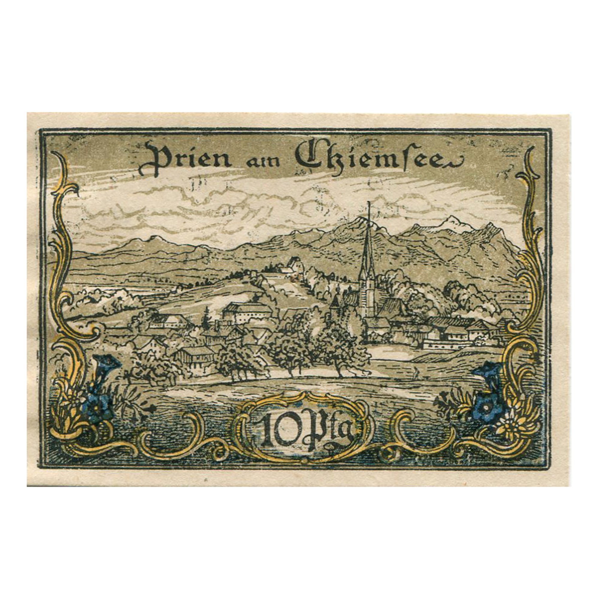 Banknote, Germany, Prien, 10 Pfennig, village, 1920, UNC(63), Mehl:1074.2