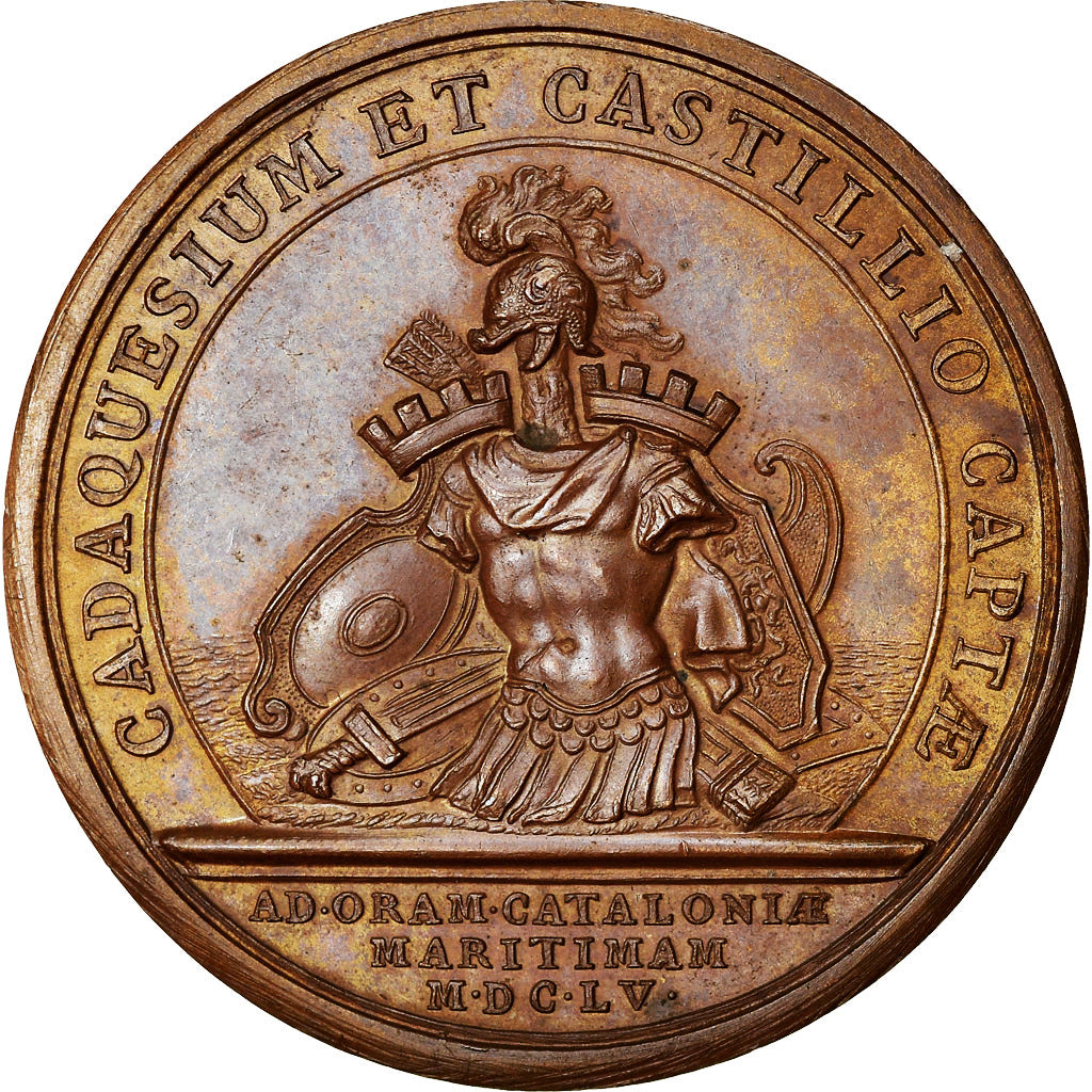 Francia, medaglia, Louis XIV, Prise de Cadaqués et de Castellon, History, 1655
