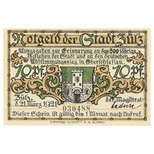 Banknote, Germany, Zülz, 10 Pfennig, Blason, 1921 UNC(63) Mehl:1477.1
