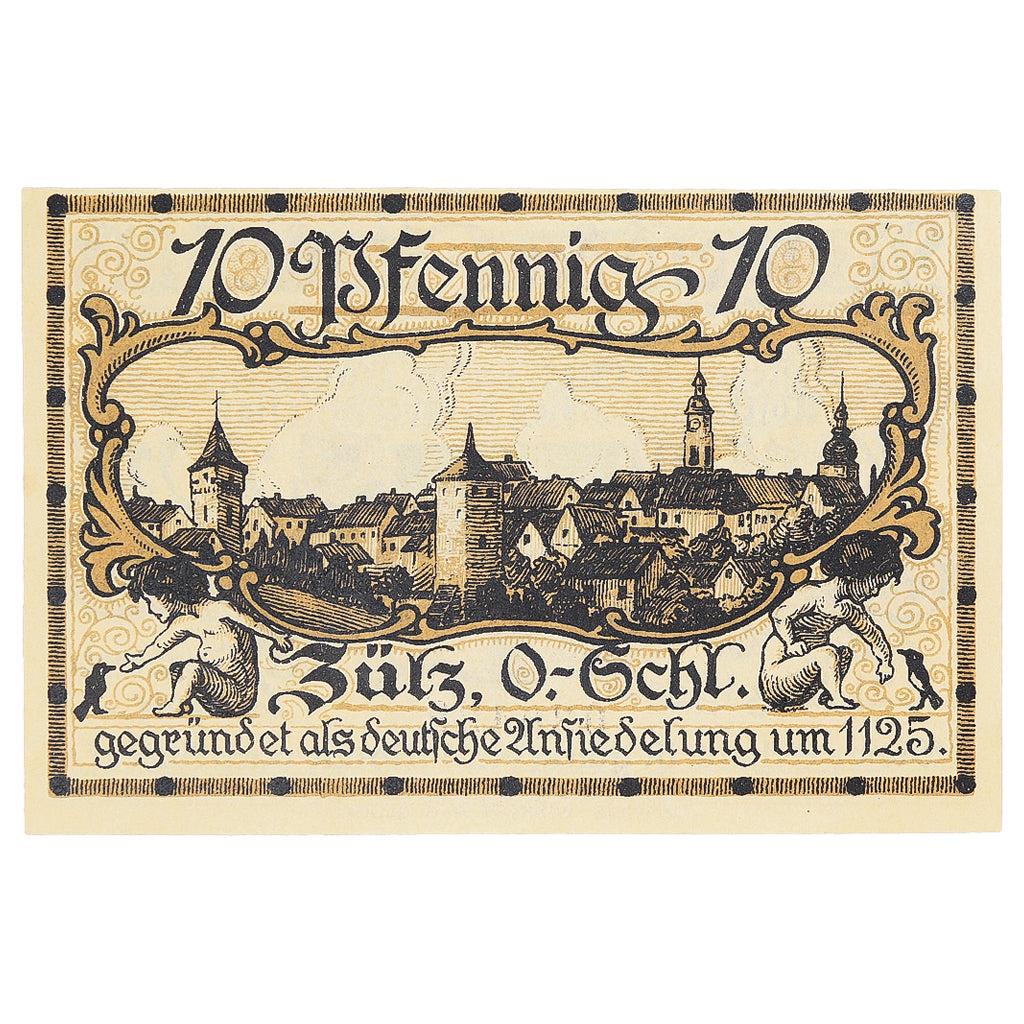 Banknote, Germany, Zülz, 10 Pfennig, Blason, 1921 UNC(63) Mehl:1477.1