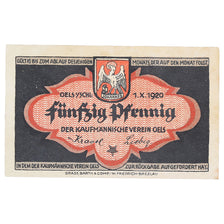 Banknote, Germany, Oels, 50 Pfennig, Blason, 1920, AU(55-58), Mehl:O12