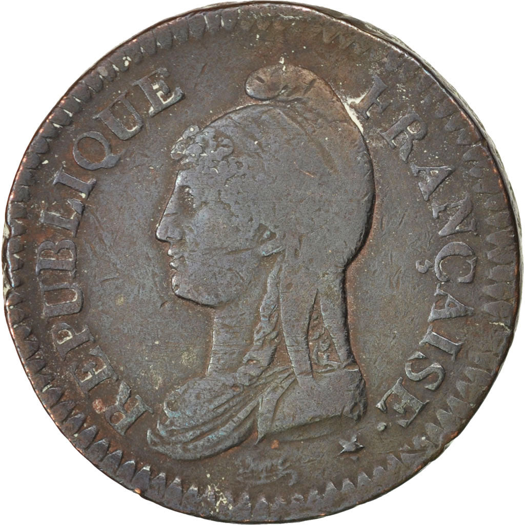 Directoire, Un décime Dupré, type définitif, An 5 Paris, KM 644.1