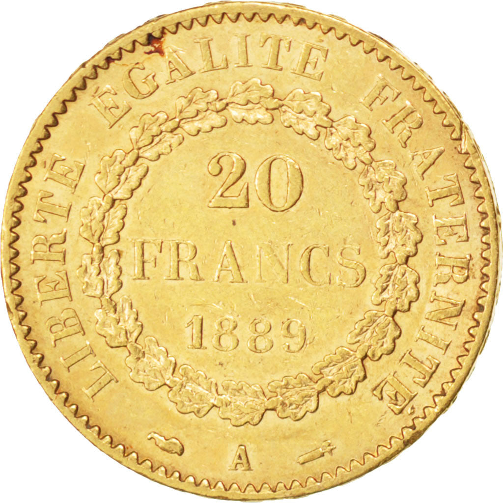 IIIème République, 20 francs or Génie 1889 Paris, KM 825