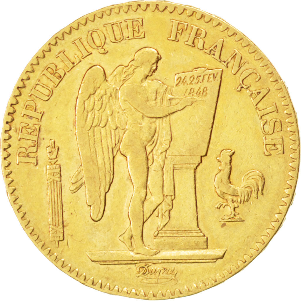 FRANCE, Génie, 20 Francs, 1848, Paris, KM #757, EF(40-45), Gold, Gadoury #1032, 