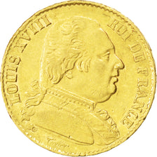 FRANCE, Louis XVIII, 20 Francs, 1814, Bordeaux, KM #706.3, EF(40-45), Gold,...