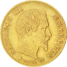 FRANCE, Napoléon III, 5 Francs, 1860, Paris, KM #787.1, EF(40-45), Gold, 16.7, G
