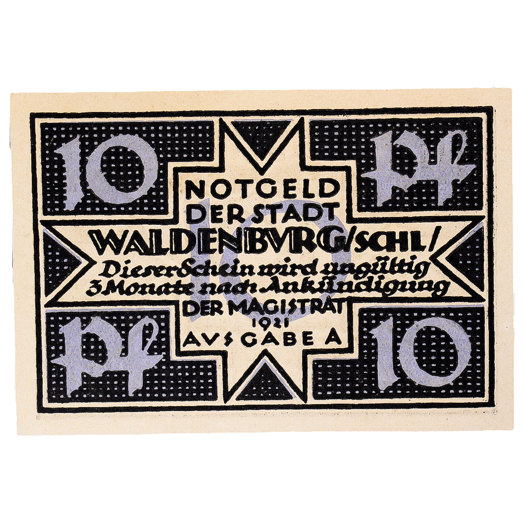 Banknote, Germany, Waldenburg, 10 Pfennig, Texte, 1921, UNC(63), Mehl:1371.13