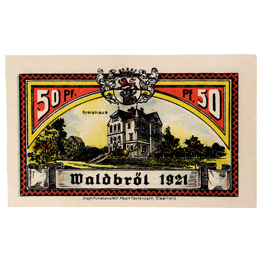 Banknote, Germany, Waldbröl, 50 Pfennig, arbre, 1921, UNC(63), Mehl:1370.1