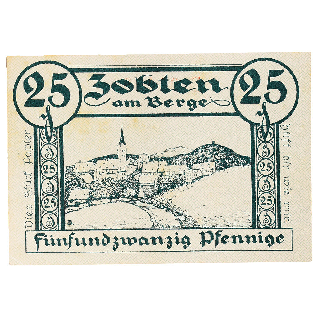 Banknote, Germany, Zobten, 25 Pfennig, Blason 1919-10-20, UNC(63) Mehl:Z15.1