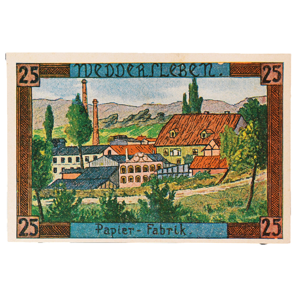 Banknote, Germany, Weddersleben, 25 Pfennig, Usine, 1921 UNC(63) Mehl:1386.2a