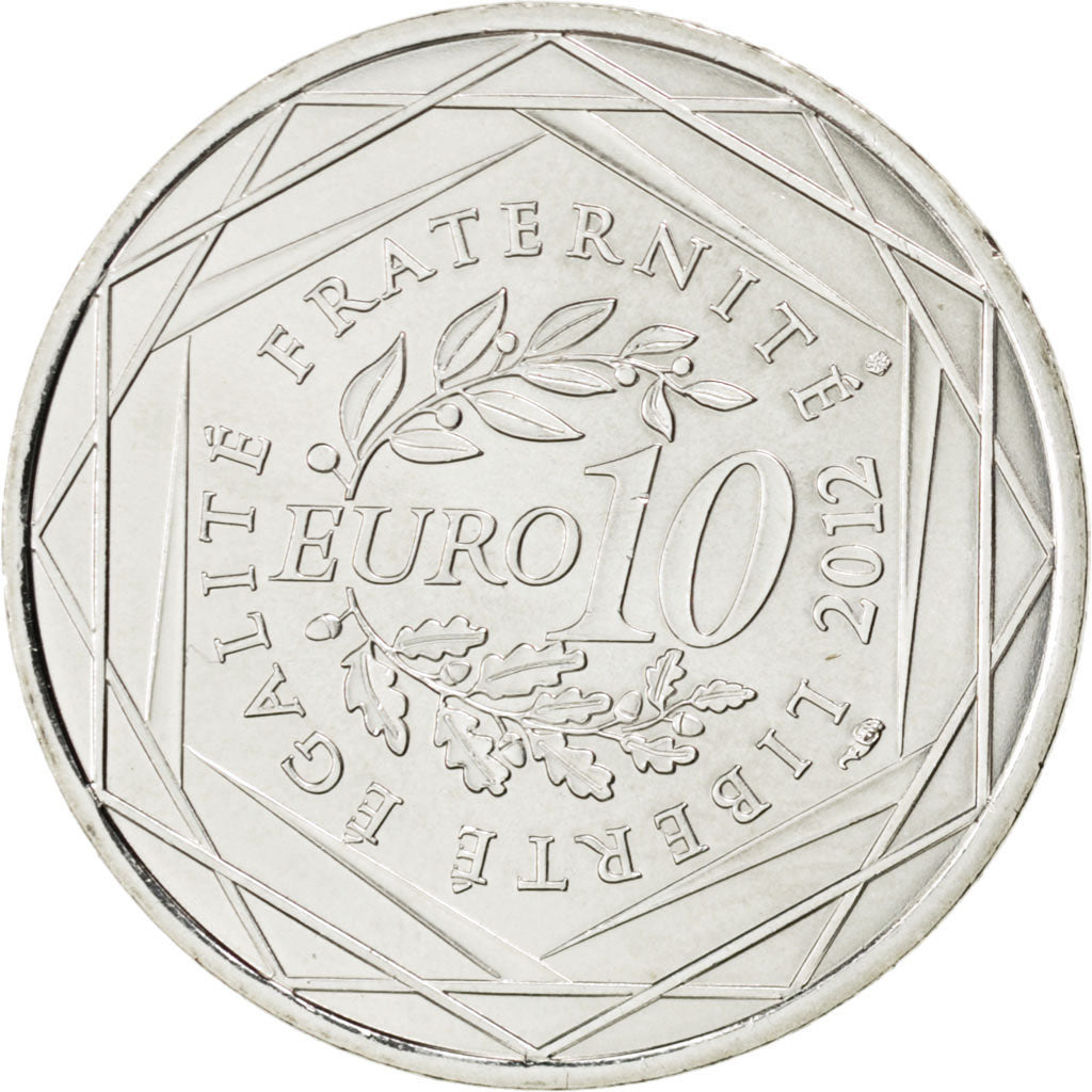 FRANCE, 10 Euro, 2012, Paris, KM #1871, MS(63), Silver, 29, 10.00