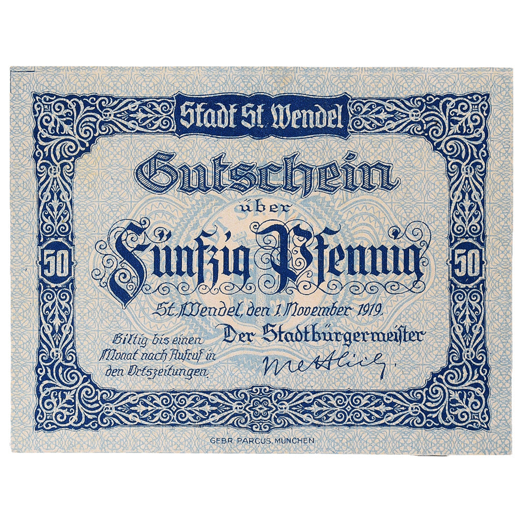 Banknote, Germany, Wendel, 50 Pfennig, Texte, 1919 UNC(63) Mehl:S14.1a