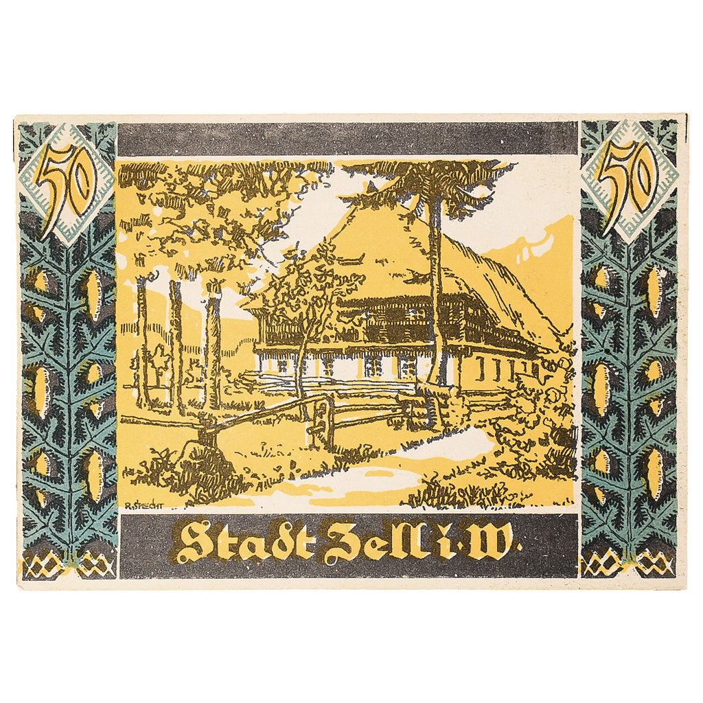 Banknote, Germany, Zell . i . W, 50 Pfennig, Maison, 1921, UNC(63) Mehl:1467.1