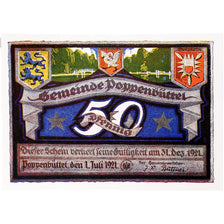 Banknote, Germany, Poppenbüttel, 50 Pfennig, Maison, 1921 UNC(63) Mehl:1068.1