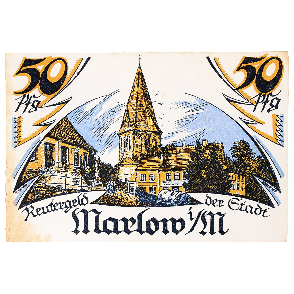 Billet, Allemagne, Marlow, 50 Pfennig, Eglise, 1922, SUP, Mehl:872.1
