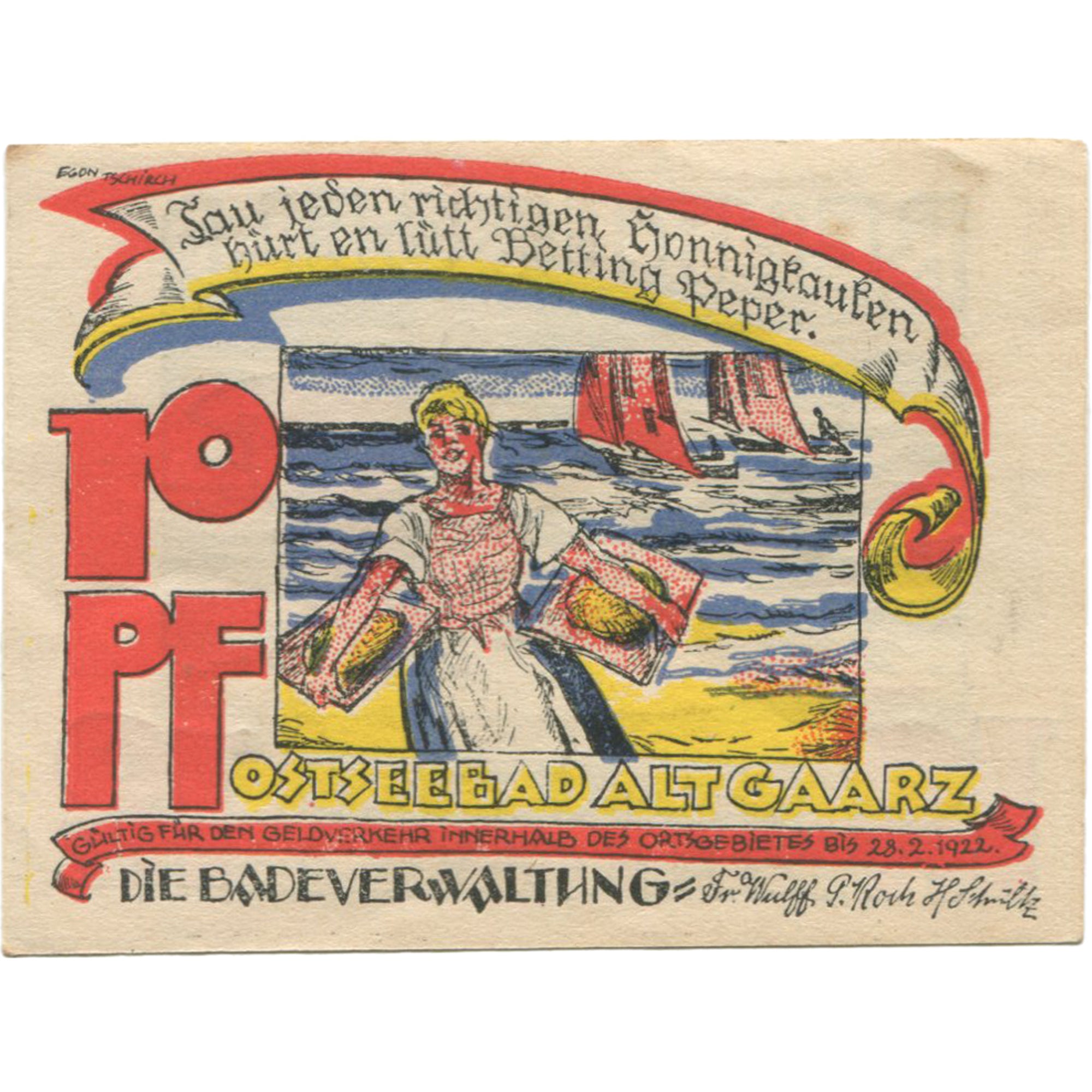 Banknote, Germany, Alt-Gaarz, 10 Pfennig, mer, 1922, UNC(63), Mehl:27.1