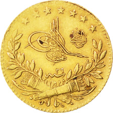 TURKEY, 25 Kurush, 1900, Qustantiniyah, KM #729, EF(40-45), Gold, 1.79