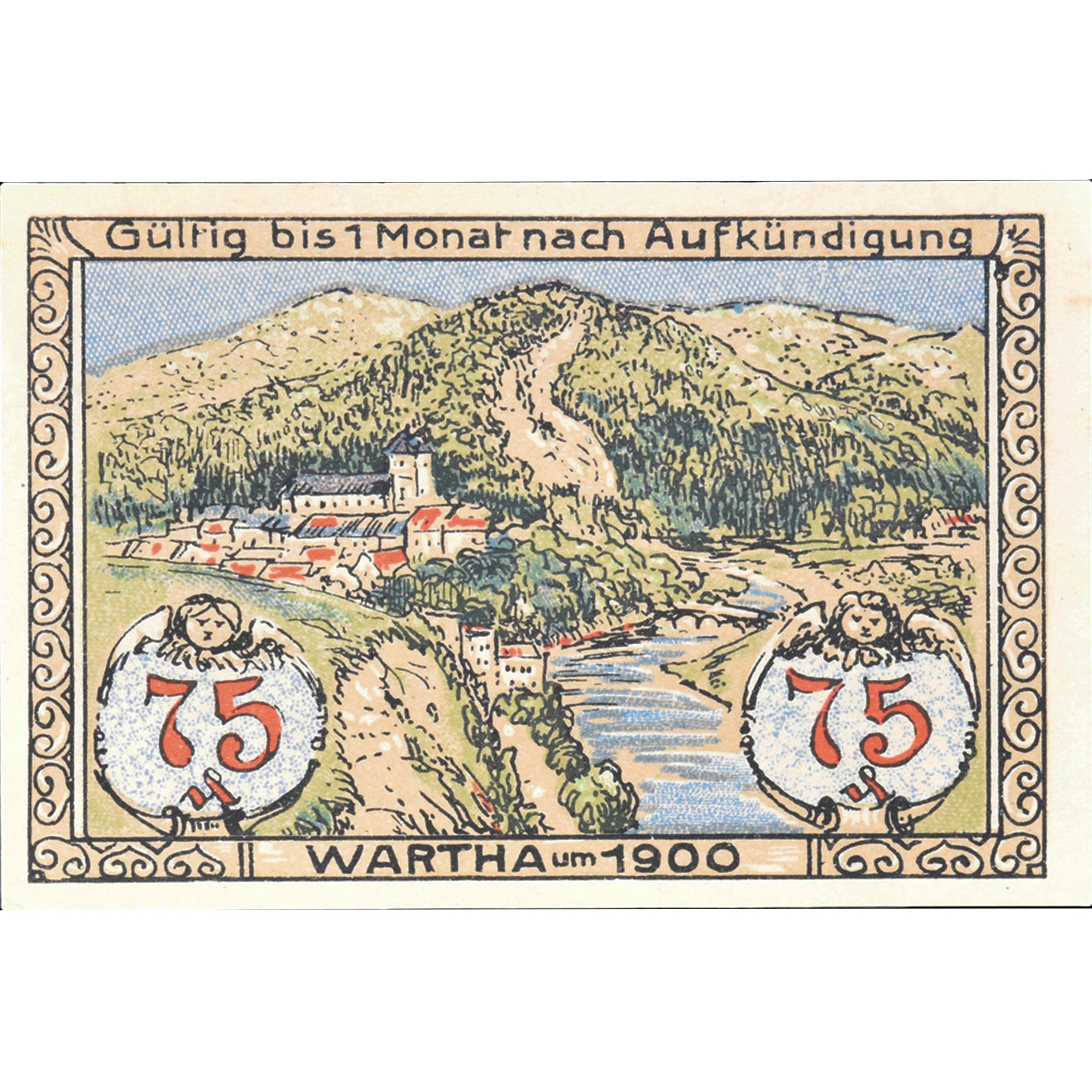Billet, Allemagne, Wartha, 75 Pfennig, montagne 1921-08-11, SPL Mehl:1381.2