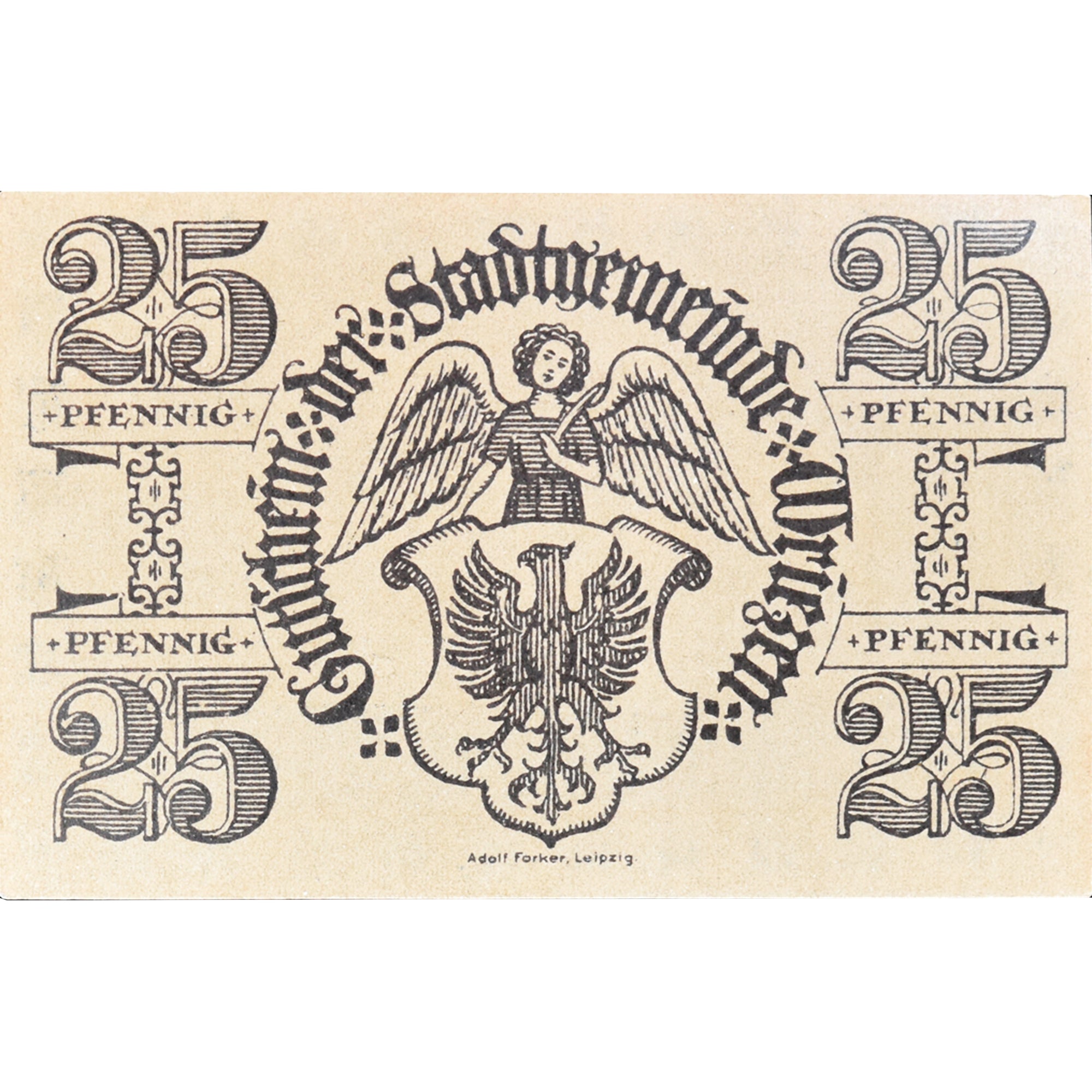 Geldschein, Deutschland, Wriezen, 25 Pfennig, Eglise, 1921, UNZ-, Mehl:1456.1