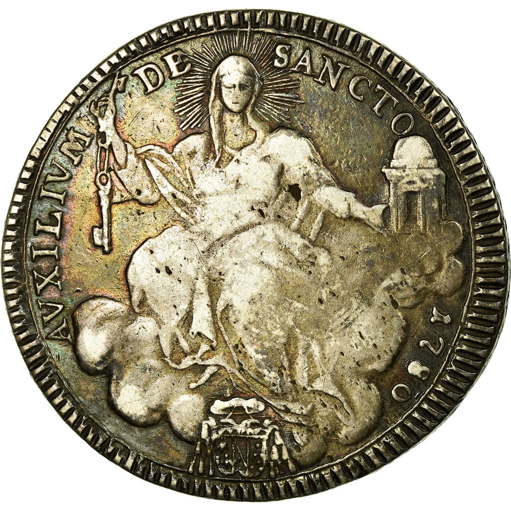 Papal States, Pius VI, Scudo, 1780 - Anno VI, Rome, Silber, S+, KM:1216.2