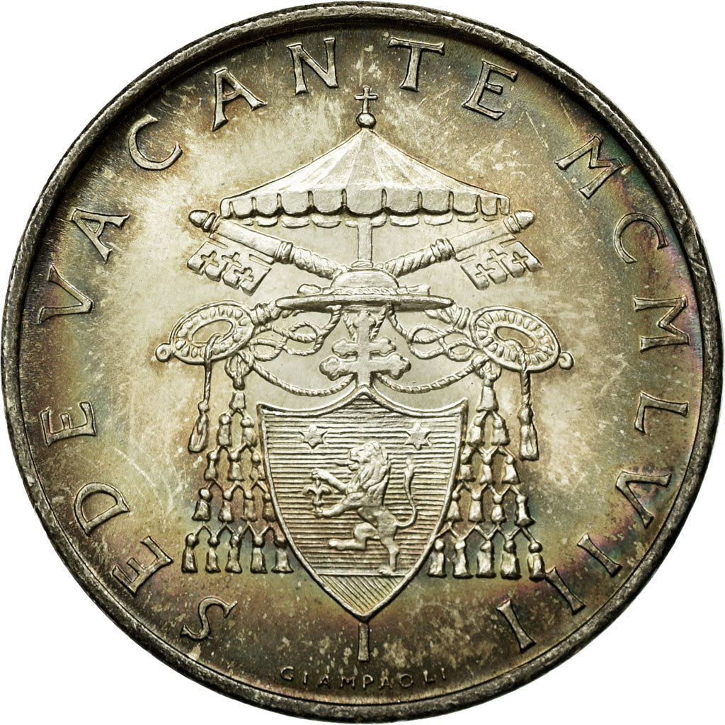 Monnaie, Cité du Vatican, Sede Vacante, 500 Lire, 1958, SUP+, Argent, KM:57