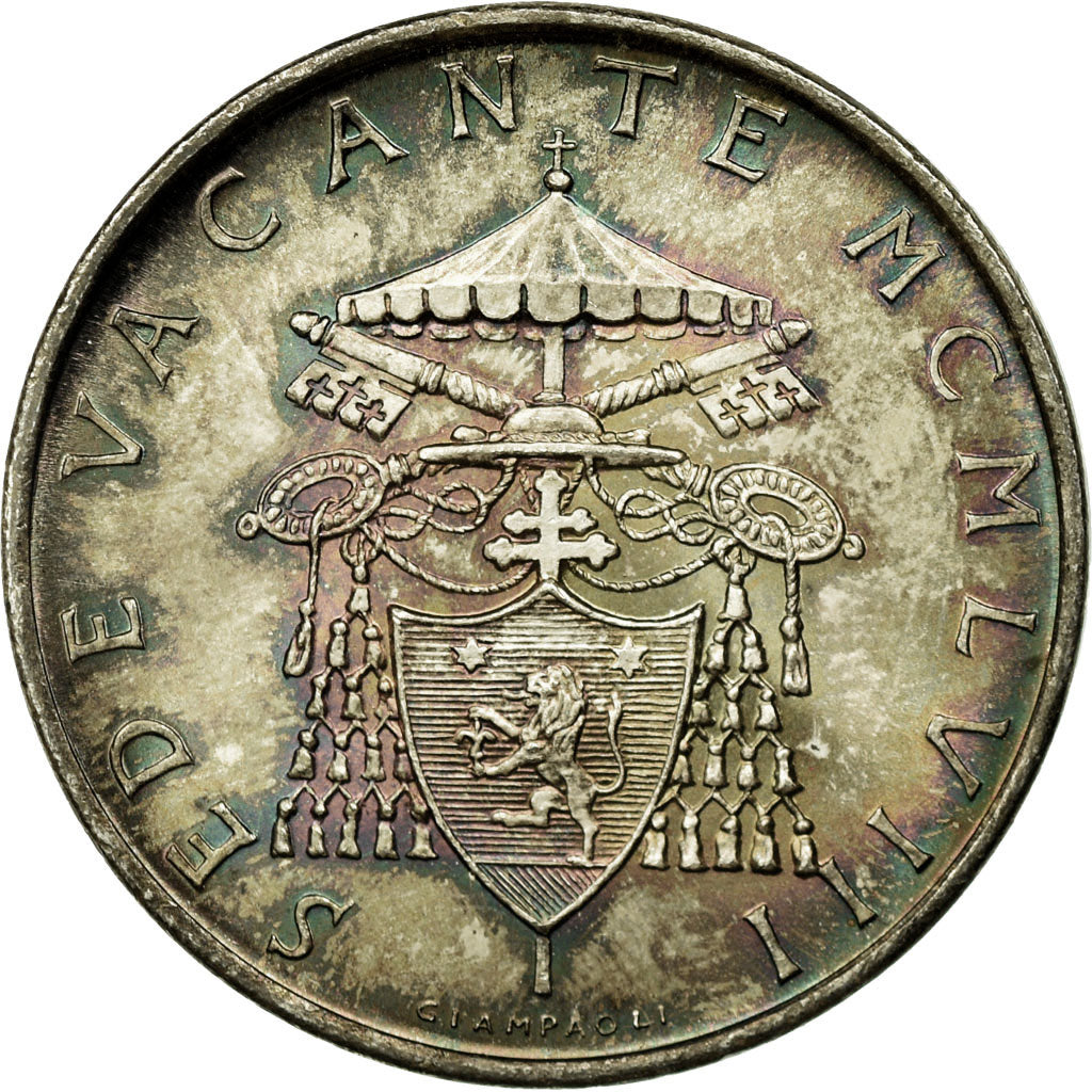 Monnaie, Cité du Vatican, Sede Vacante, 500 Lire, 1958, SUP+, Argent, KM:57