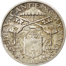 VATICAN CITY, 5 Lire, 1939, KM #20, MS(63), Silver, 23, 5.01