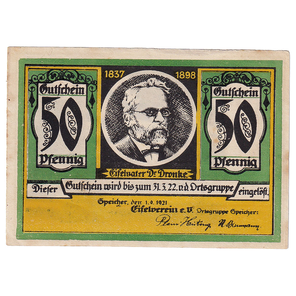 Banknote, Germany, Sorau, 50 Pfennig, portrait, 1921 AU(55-58) Mehl:1248.1