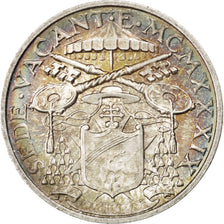 VATICAN CITY, 5 Lire, 1939, KM #20, MS(63), Silver, 23, 5.04