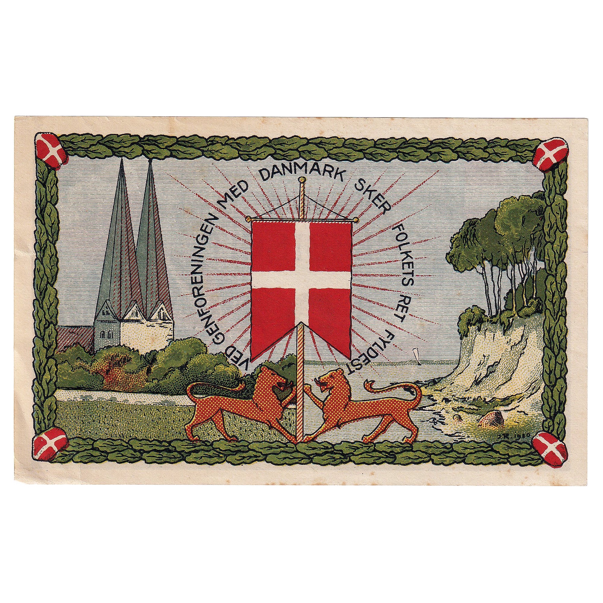 Banknote, Germany, Slesvig, 1 Mark, drapeau, 1920 AU(55-58) Mehl:188.3a