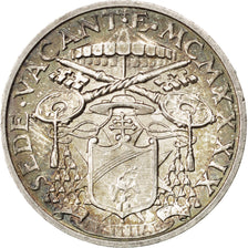 VATICAN CITY, 5 Lire, 1939, KM #20, MS(63), Silver, 23, 4.98