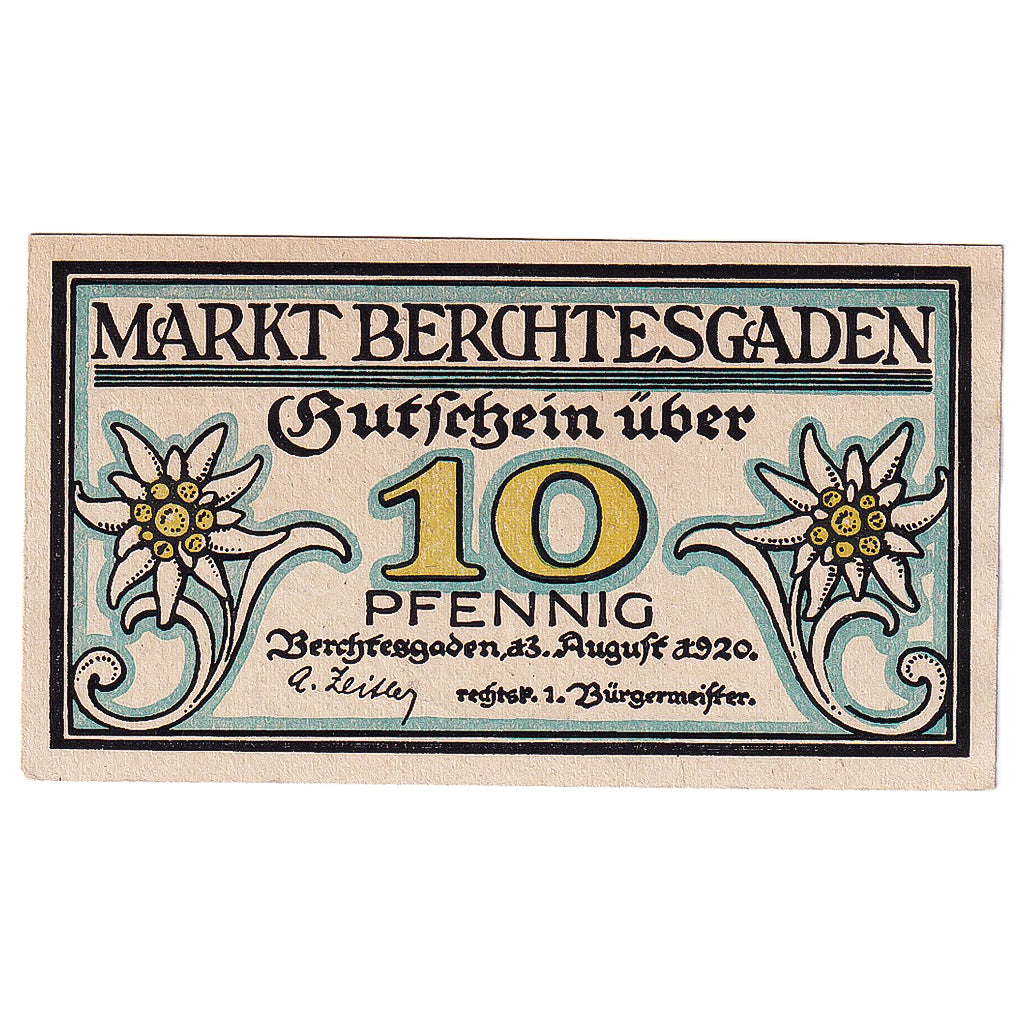 Banknote, Germany, Berchtesgaden, 20 Pfennig, Fleur, 1920, UNC(63) Mehl:76.1