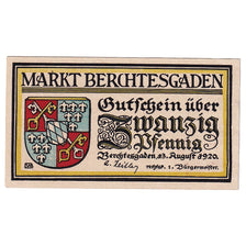 Banknote, Germany, Berchtesgaden, 20 Pfennig, Blason, 1920, UNC(63) Mehl:76.3