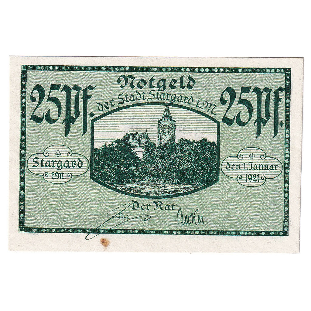 Banknote, Germany, Stargard, 25 Pfennig, village 1921-01-01, UNC(63) Mehl:S102