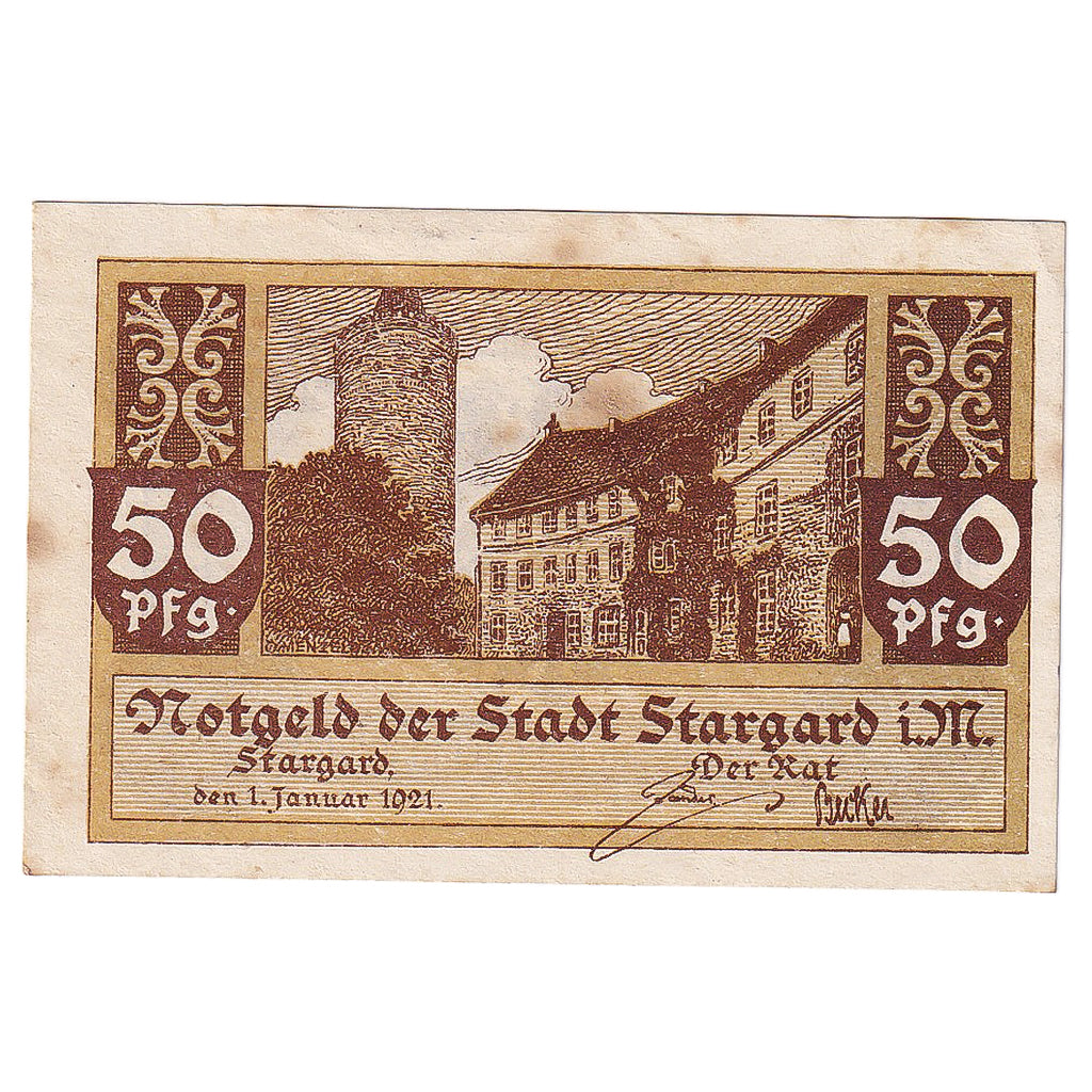 Banknote, Germany, Stargard, 50 Pfennig, Maison 1921-01-01, AU(55-58) Mehl:S102