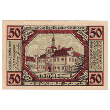Billet, Allemagne, Sorau, 50 Pfennig, mairie, 1921, 1921-03-01, SPL, Mehl:1247.1
