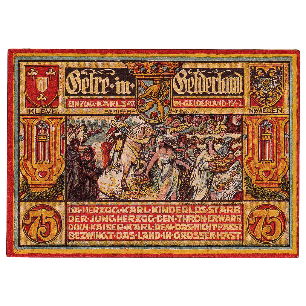 Banknote, Germany, Geldern, 75 Pfennig, personnage, 1922 UNC(63) Mehl:415.2